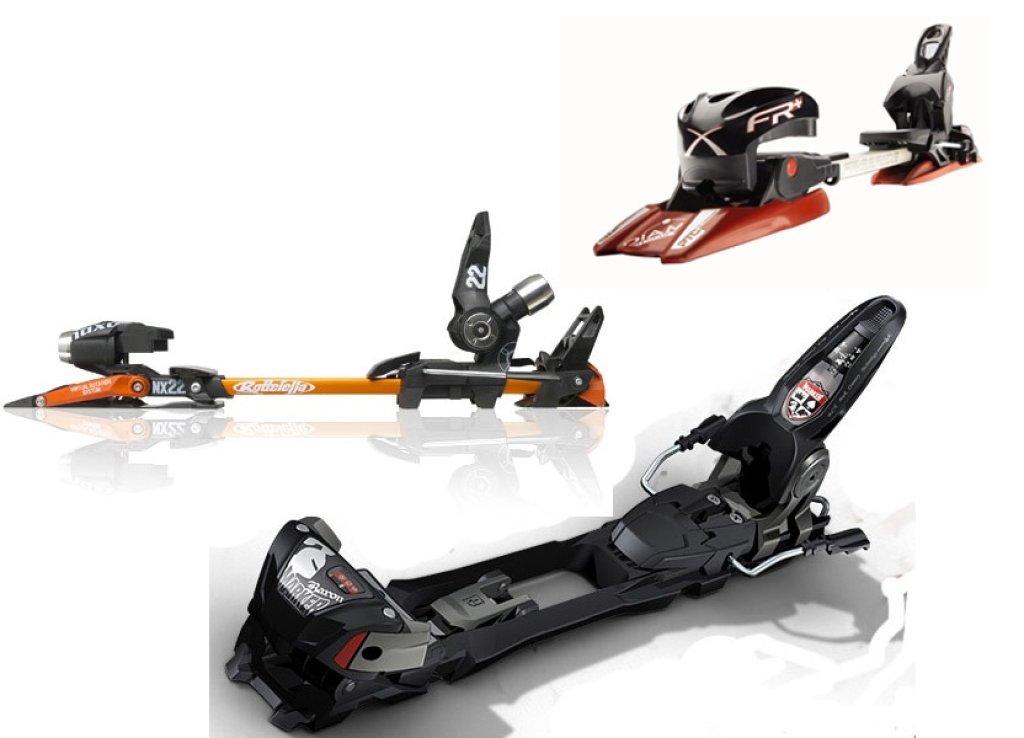 Freeride-compatible touring bindings from Naxo (NX 22 ) and Fritschi (Freeride plus) as well as the currently unrivaled Marker freeride binding with ascent function (Duke & Baron)