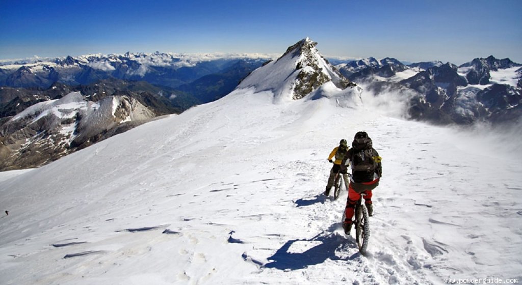Glacier biking on a four-thousand-meter peak.