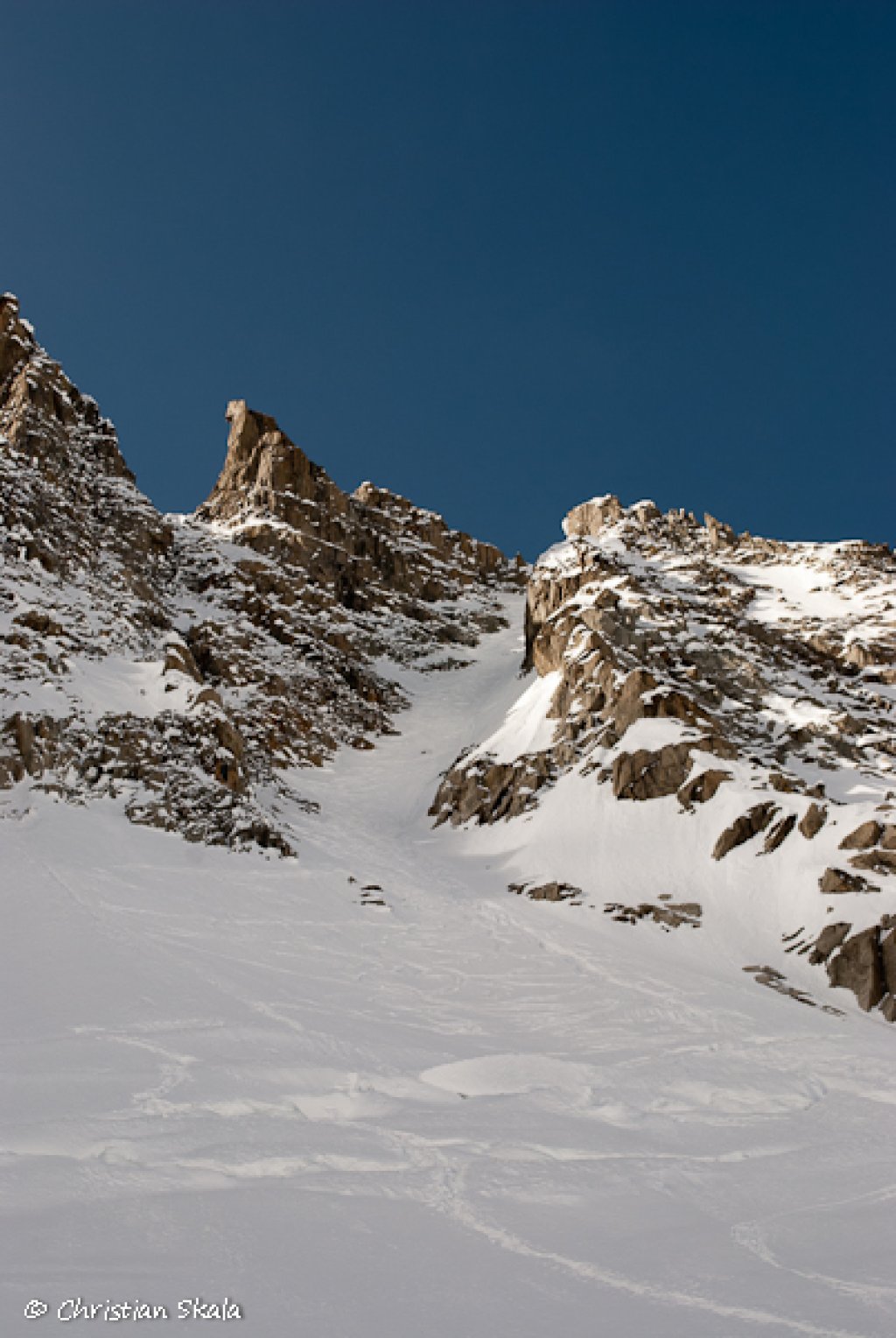 The Chevalier Couloir from below