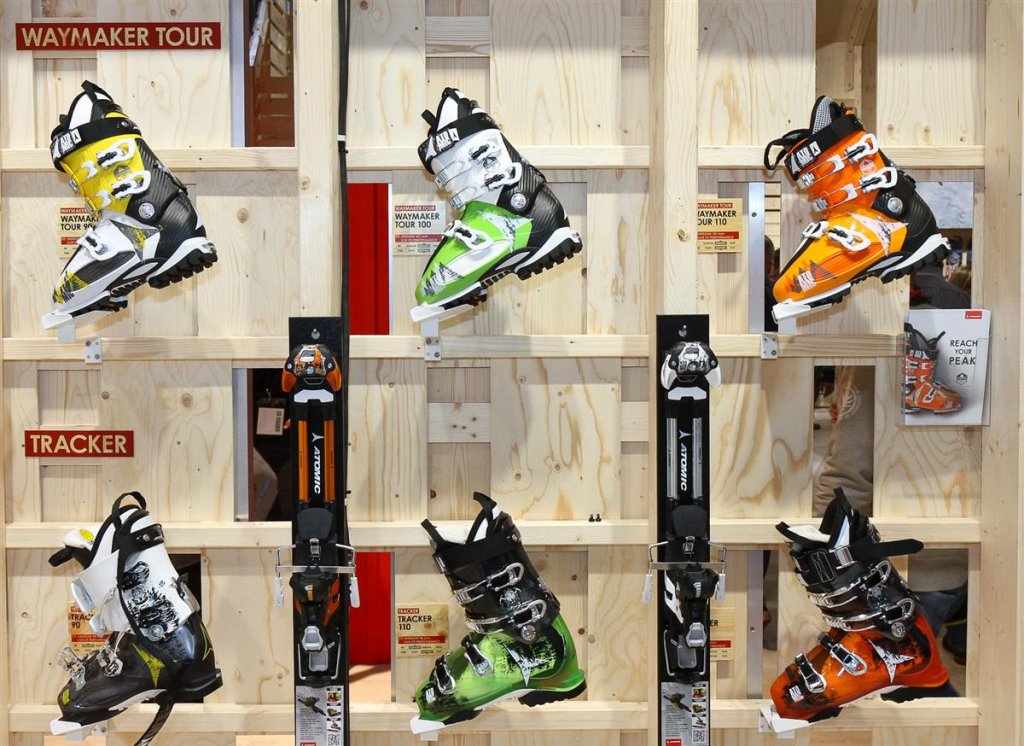 The freeride boot range from Atomic. Above, the new Waymaker touring models with carbon construction