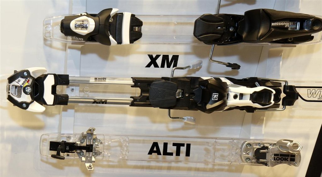The Look range. Axium (above), the Salomon Guardian labeled as XM and the pin binding from Plum
