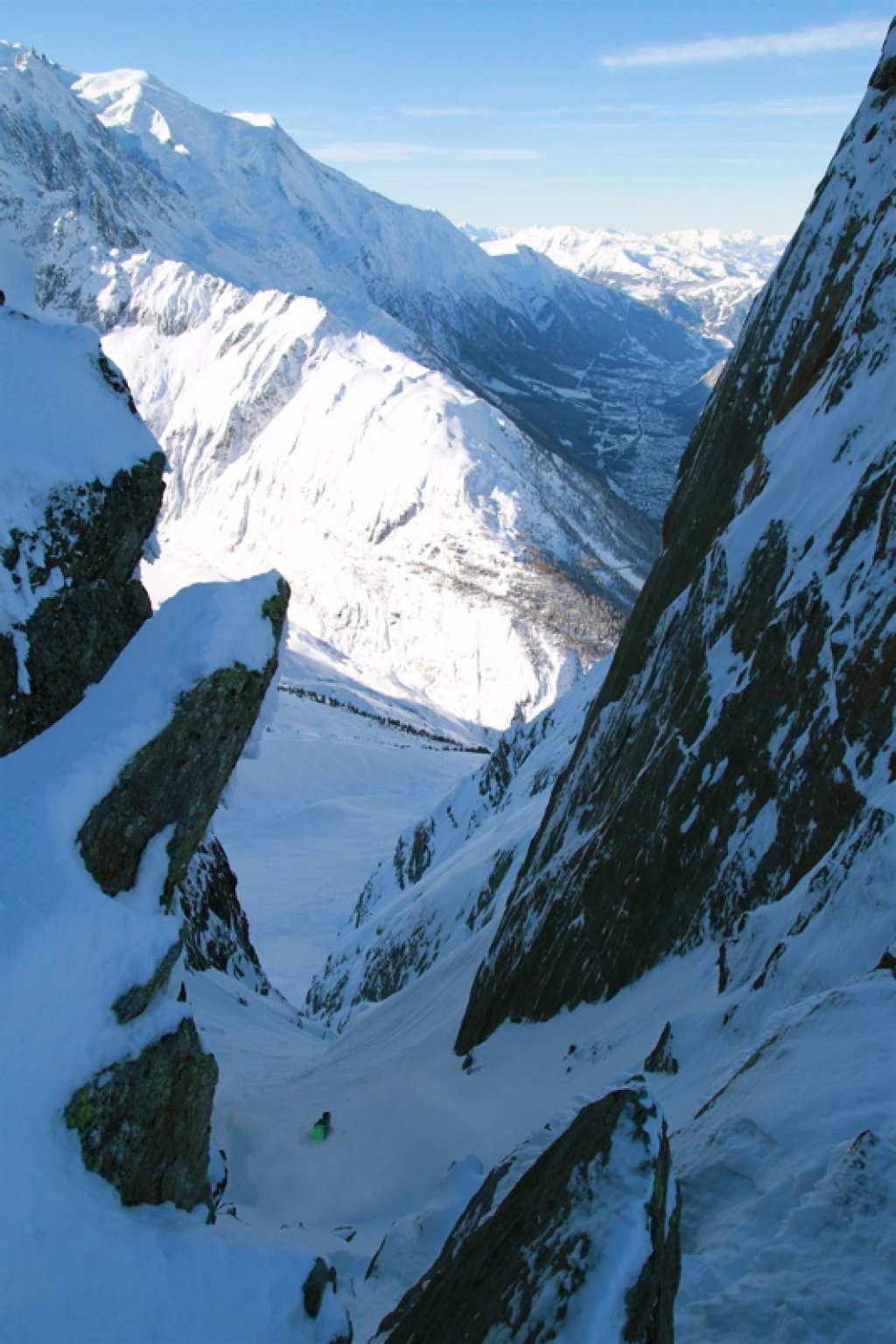 Sam Anthamatten lets it rip in the Poubelle Couloir with his 195 AMPerage.