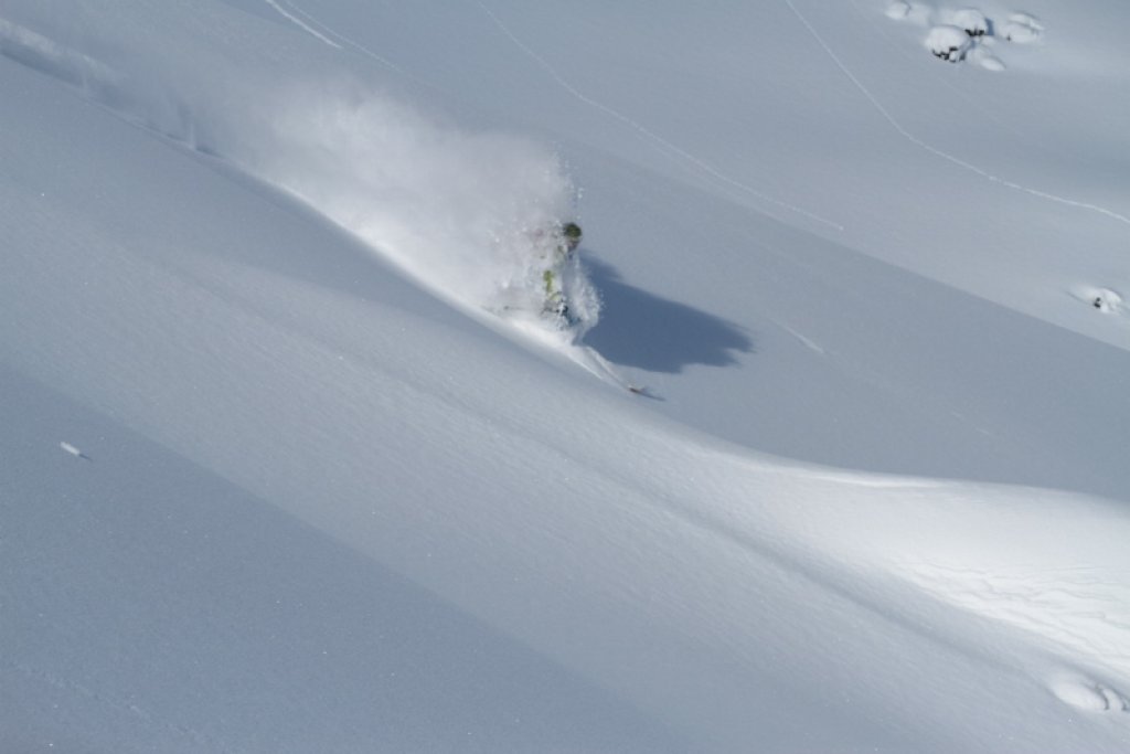 Even in the lightest, deepest powder snow, the ski tip reappears when the load is removed.