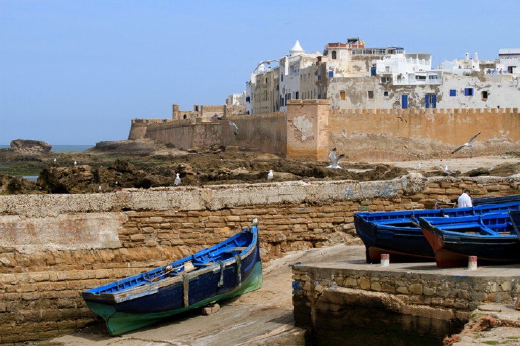 The old town center of Essaouira was perfectly placed on the rocks.