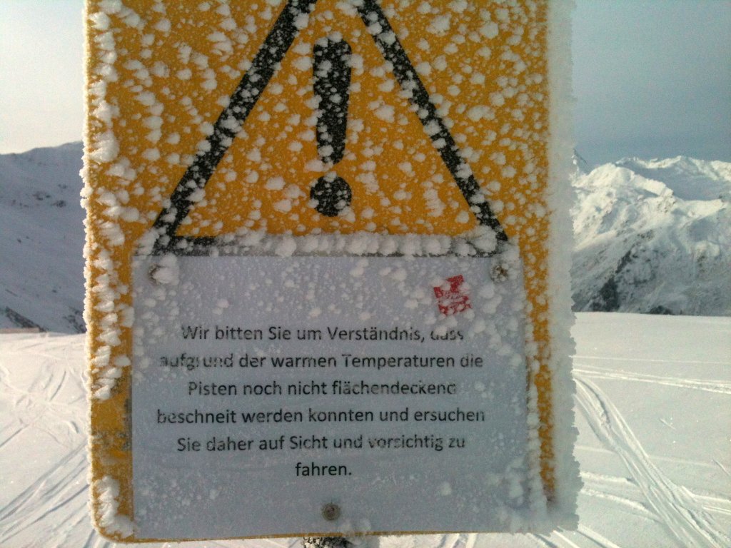 Warnings due to lack of artificial snow currently in Tyrol.
