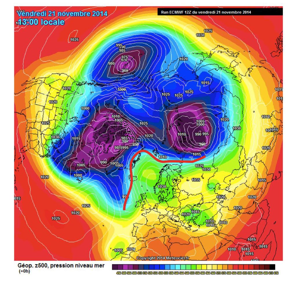 21.11.: Little change. Deep geopotential extending very far south over eastern North America.