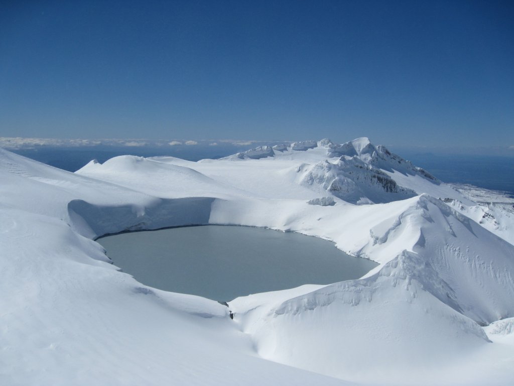 Crater lake at the summit