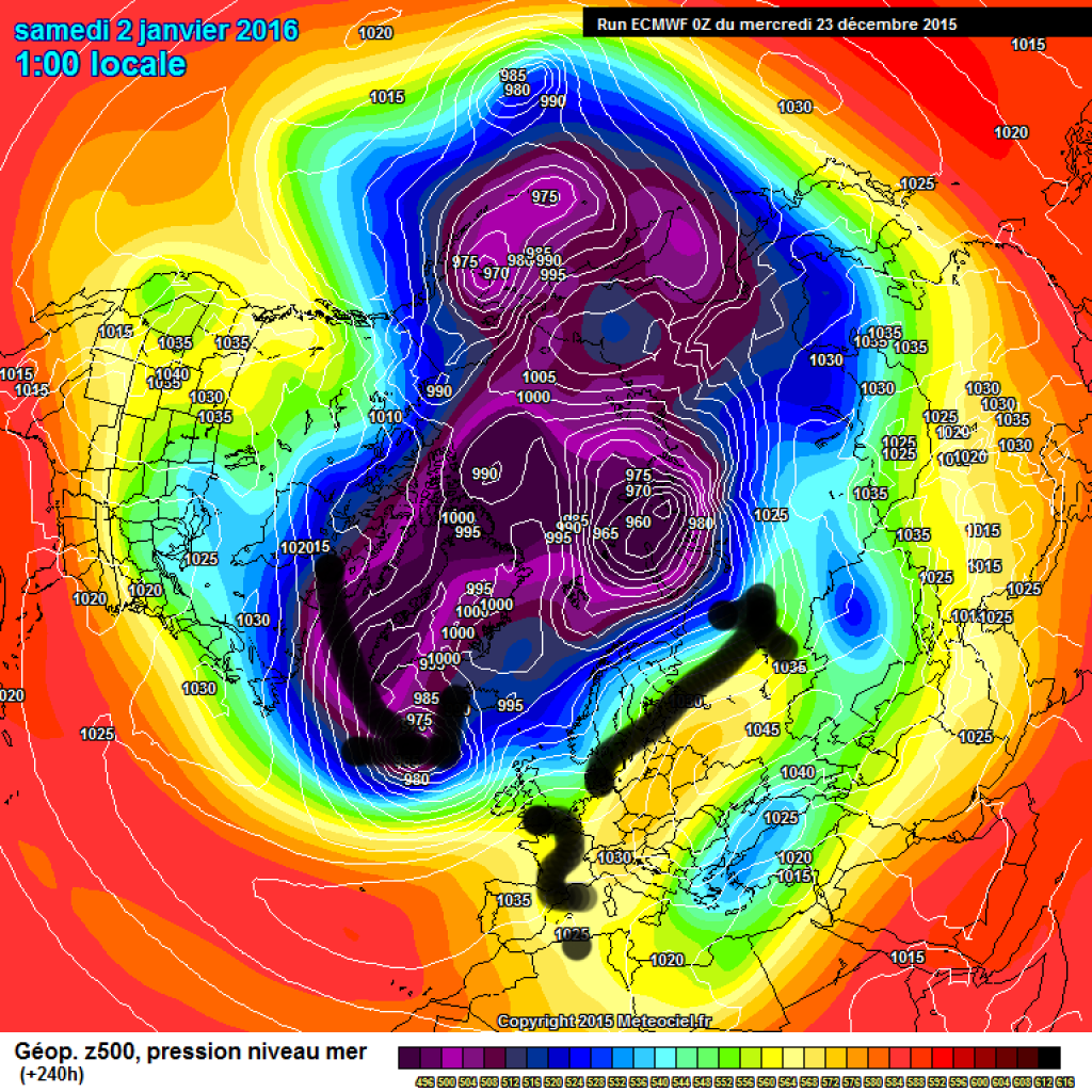 In today's 0z run, the ECMWF comes somewhat closer to the variant of its American colleague.