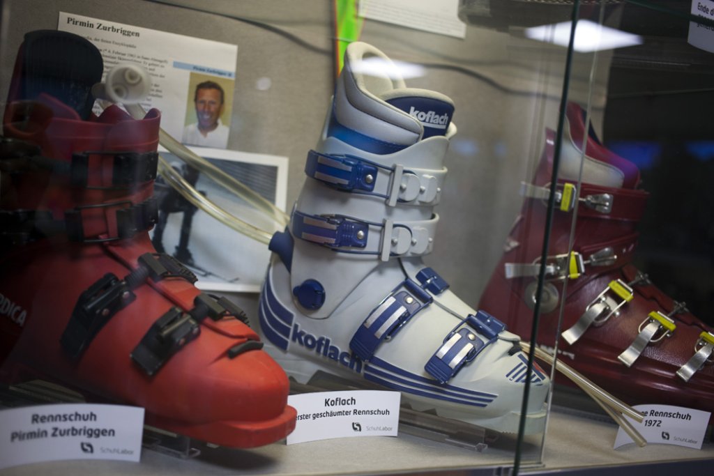 Exhibits in the \"Ski boot museum\"