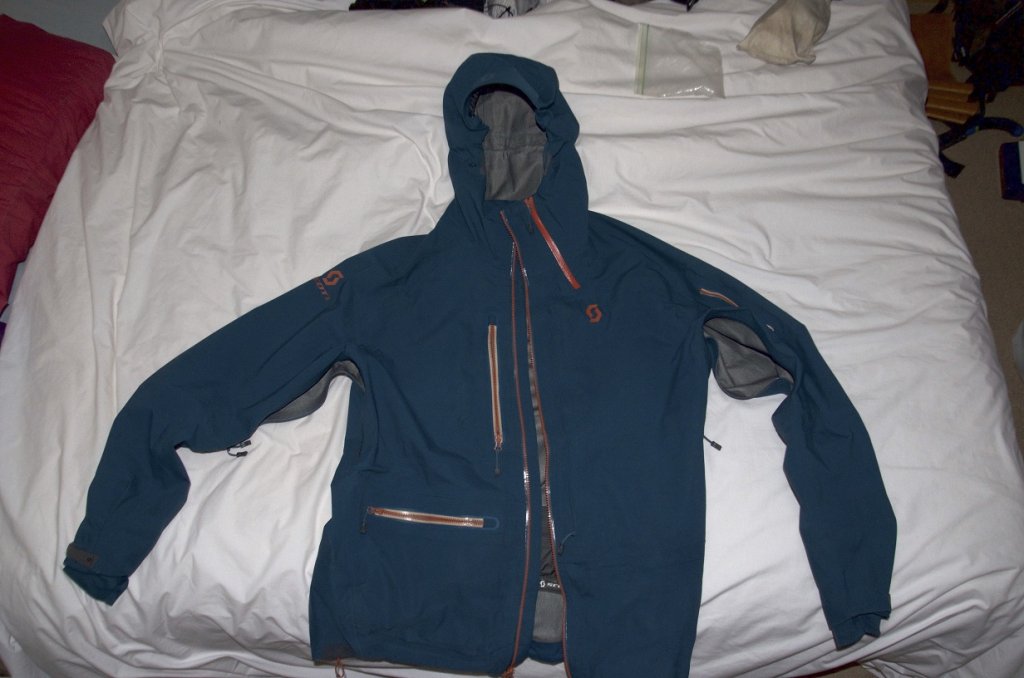 The jacket's large ventilation openings are clearly visible