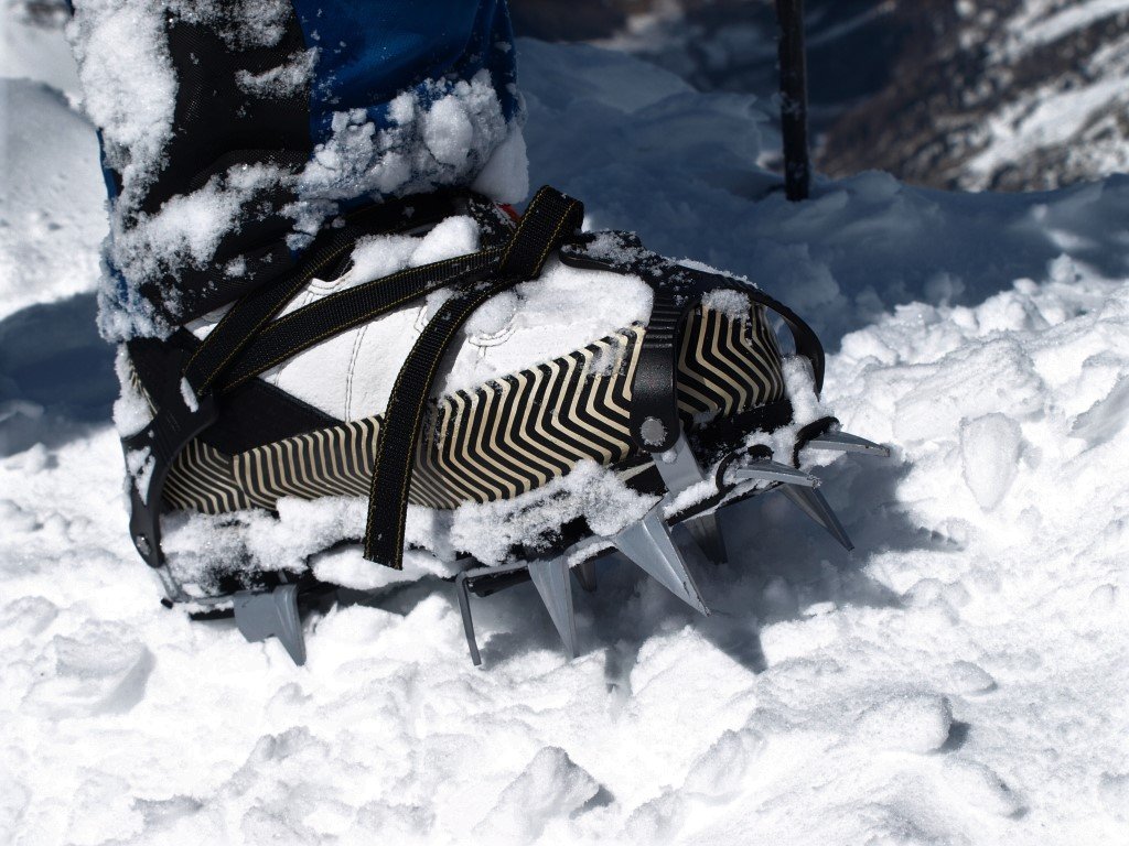 Crampons in use