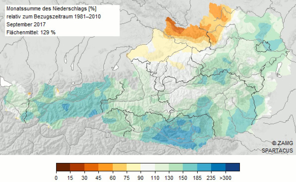 September precipitation in Austria