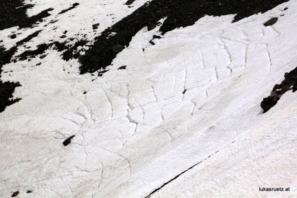 Firn crevasses due to sliding movements of the snow cover