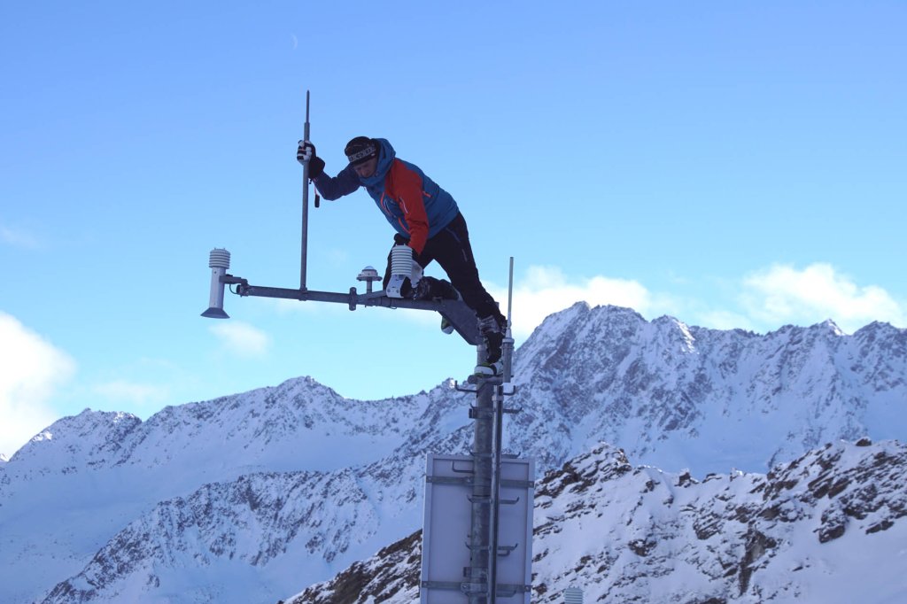 Paul Kössler maintains one of the 200 weather stations of the LWD Tirol.