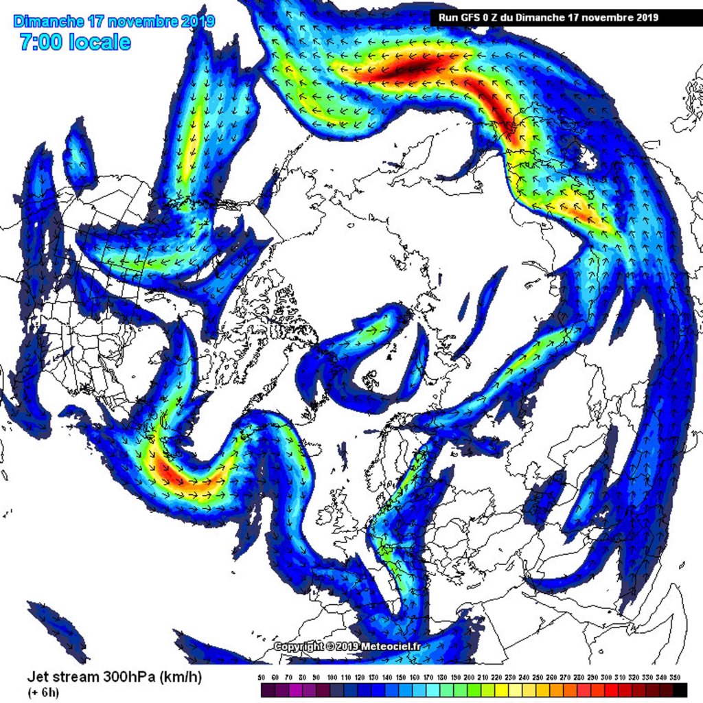 Jet stream/ wind force at 10hPa level, last Sunday, 17.11.19