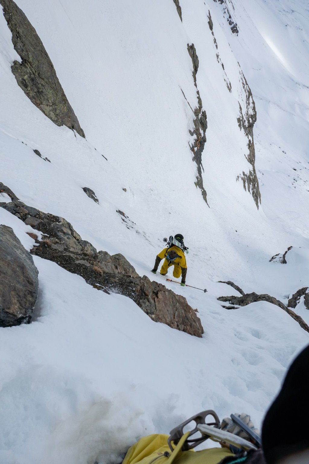 On the ascent to the couloir