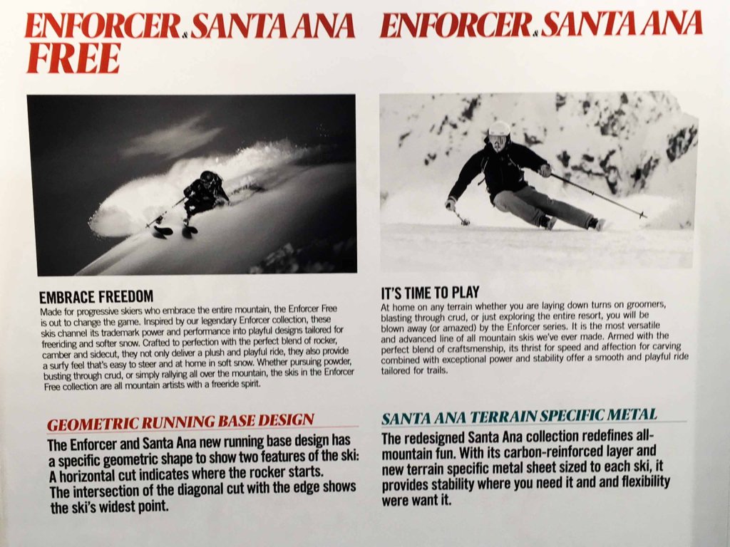 Nordica Enforcer and Santa Ana details