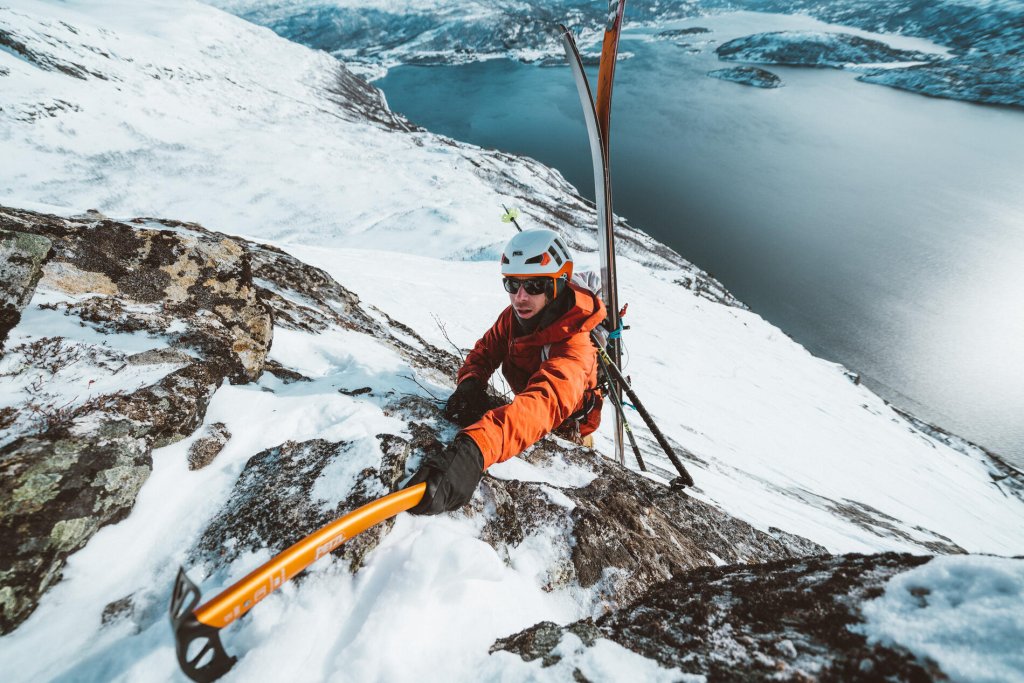 Vivian Bruchez on a ski tour of the more challenging variety.