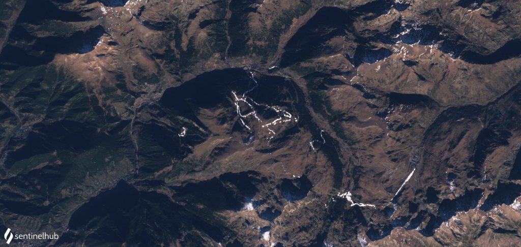 Satellite image (Sentinel 2) from 21.11.2020, Andorra.