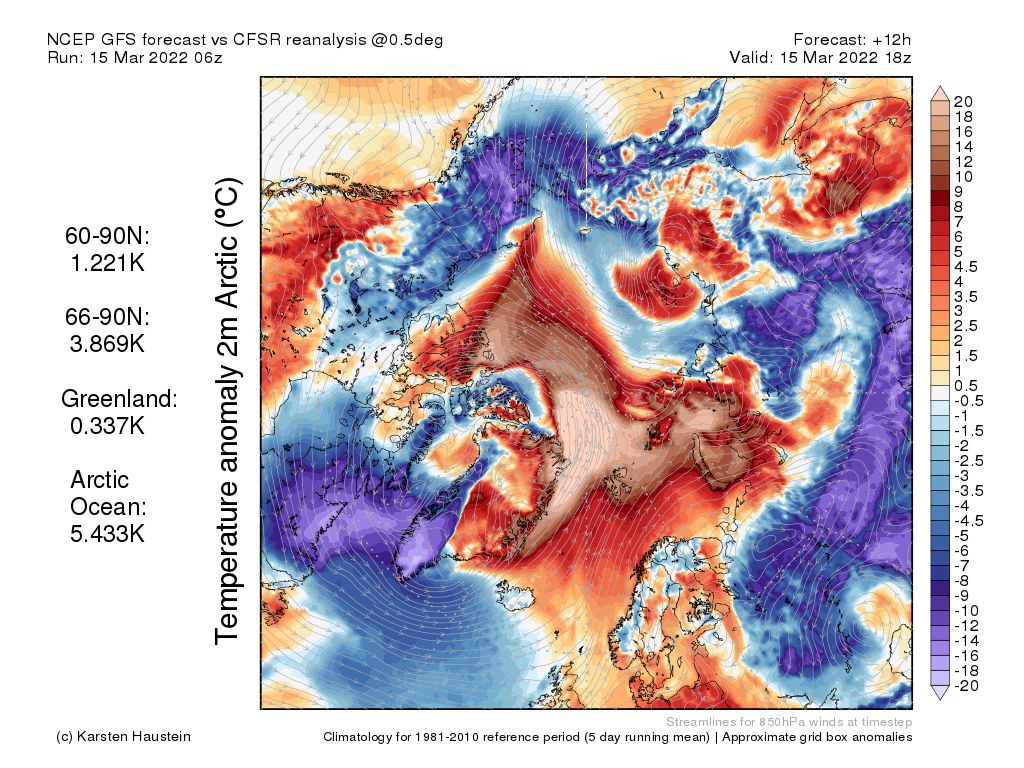 2m temperature anomalies (Tuesday, 15.3.)