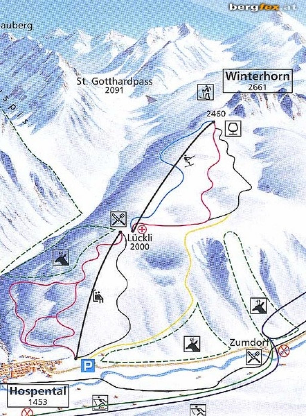 Auf Investorensuche: Das Skigebiet Winterhorn im verschlafenen Örtchen Hospental (Uri/Ch).